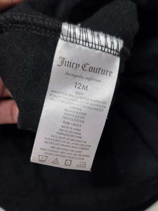 Juicy Couture Black Ruffle Tank Dress with Gold Necklace Graphic - Picture 2 of 6